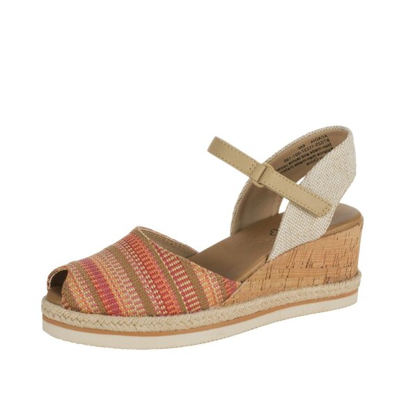 BareTraps Shoes - NEW Baretraps Womens Acadia Peep Toe Wedge Sandals BT31127 Coral Multi Pink 8.5M